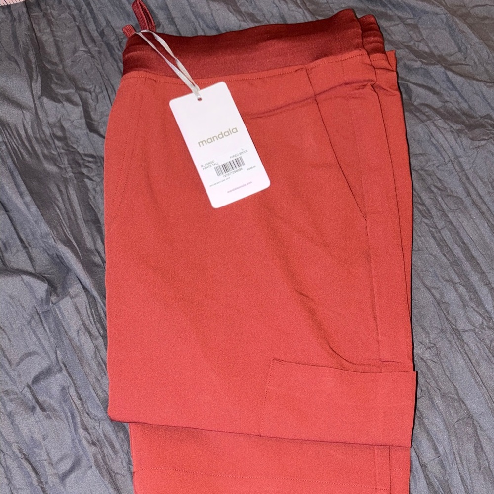 Mandala Men’s Cargo Pants in Rust Red